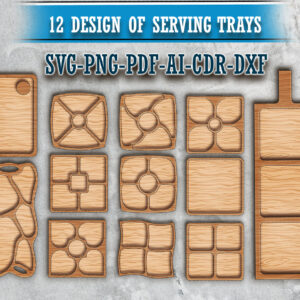 Cutting board svg bundle vector files for router cnc wooden platter outline chopping board svg