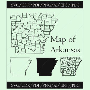 Arkansas map svg vector