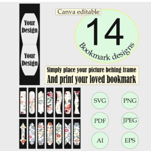 Bookmark SVG Bundle – 14 Laser Cut & Printable Bookmark Templates, PNG + Vector Files for Cricut, Glowforge, CNC, Reading Gifts & DIY Crafts