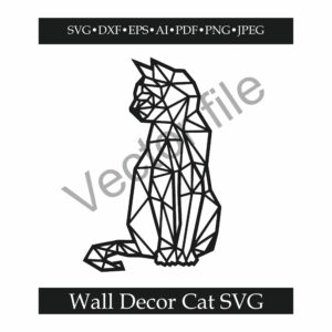Cat svg wall decor outline silhouette vector file for cnc 1
