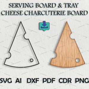 Triangle cheese board and charcuterie board svg file vector