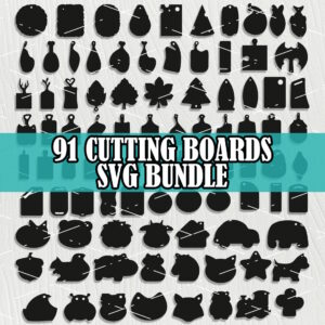 91 Cutting Boards svg bundle shapes silhouette vector