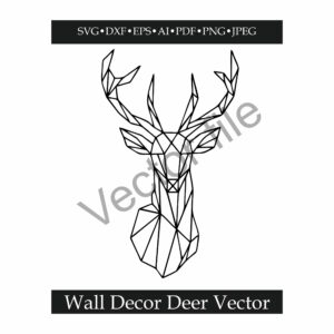 Deer Wall Decor SVG vector file for laser cut cnc outline heer with horns