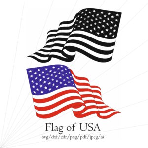 American Flag SVG Bundle – Patriotic Silhouettes for July 4th, Independence Day, Cricut & Laser Cutting, USA Flag Vector Cut Files