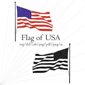 American Flag SVG Set – Retro USA Patriotic Cut Files for Cricut, Laser Engraving, CNC, July 4th Shirts & Independence Day Crafts