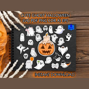 Halloween Bundle Ghosts svg files for printing and sublimation png ai woo