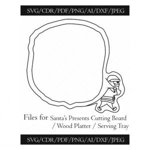 ZIP Santa Christmas New Year Serving Platter SVG vector file