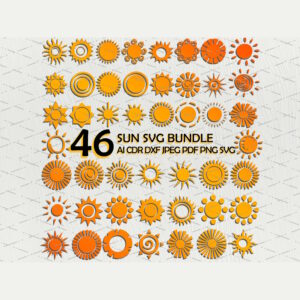 sun svg bundle vector files for cnc laser cutting files4cnc.com 2